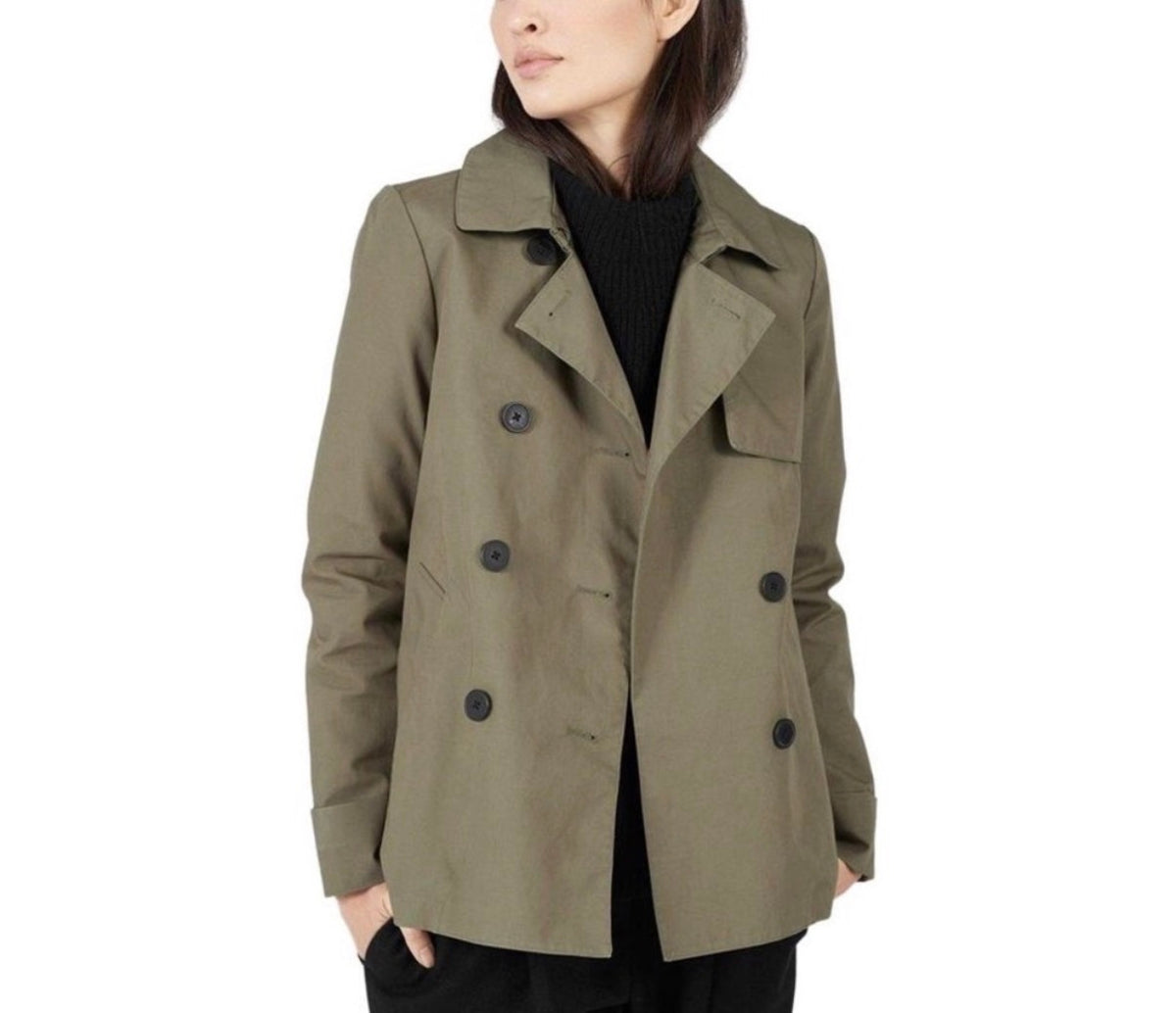 Everlane cropped trench in Olive. Size S