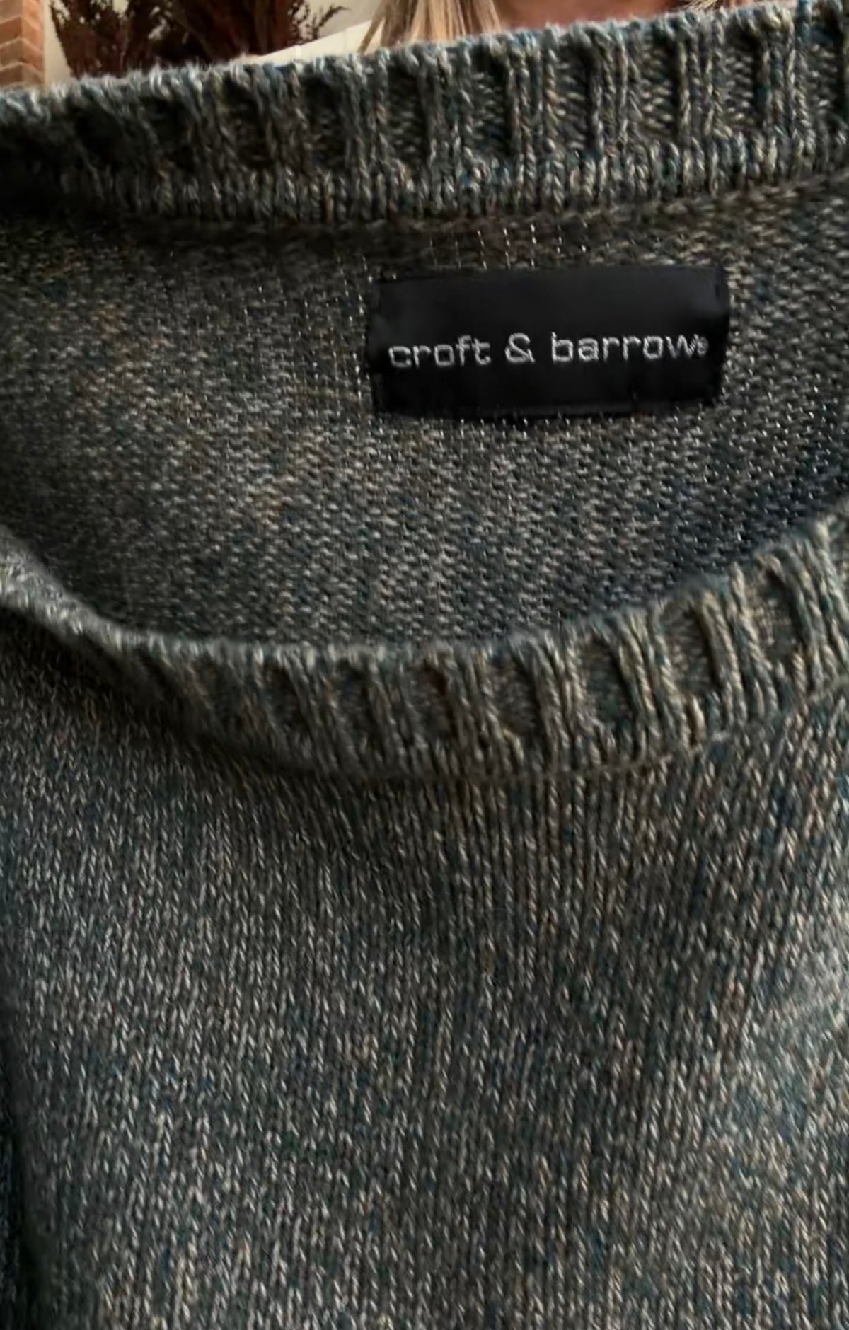 90s Croft and Barrow green cotton sweater. Fits M-XL