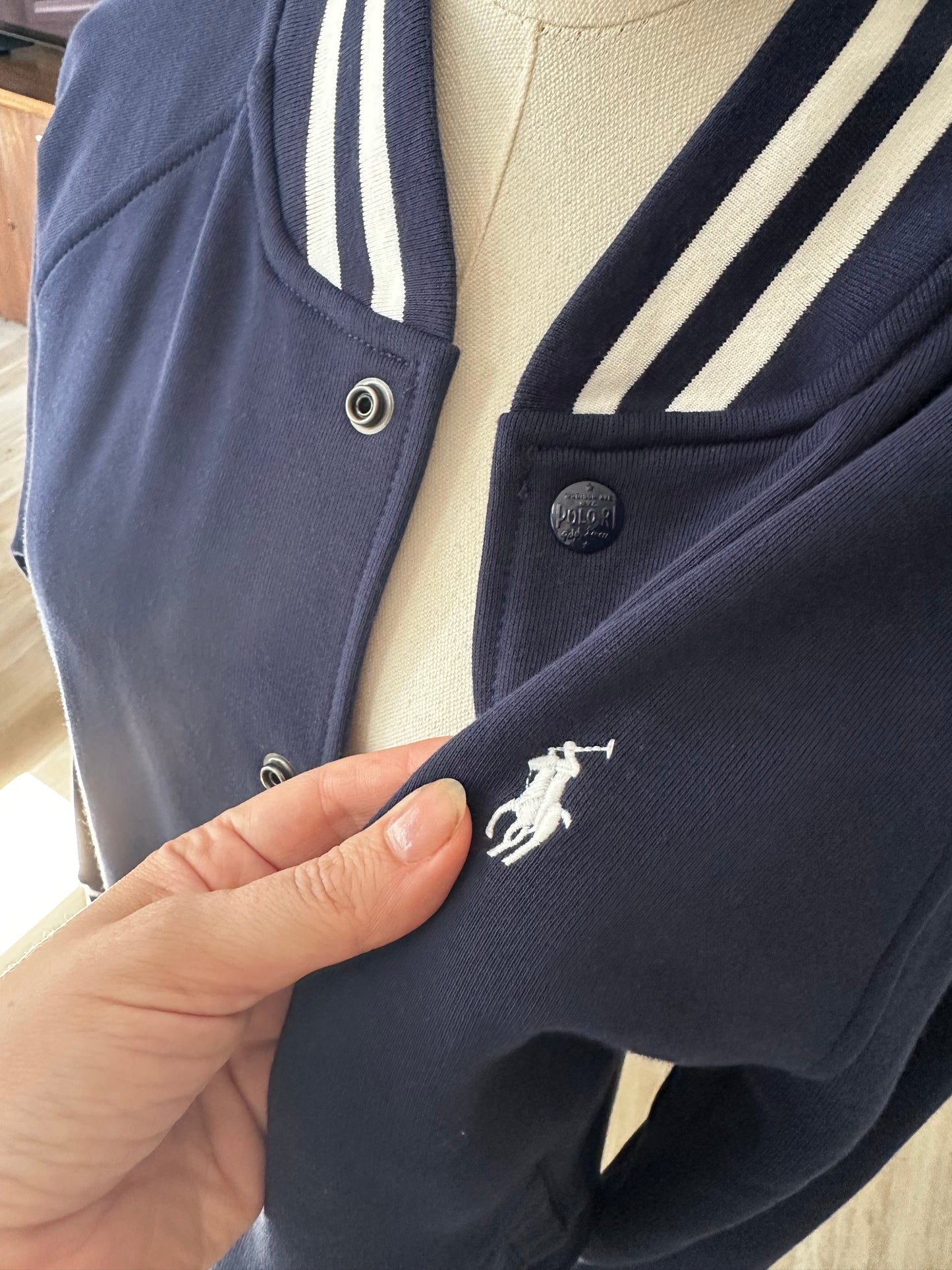 Polo Ralph Lauren Navy Triple-Pony Bomber Jacket
