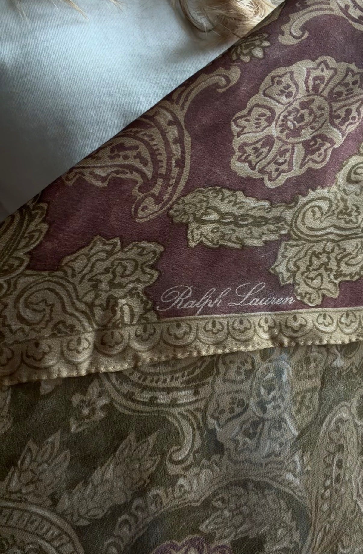 80s Ralph Lauren paisley silk scarf
