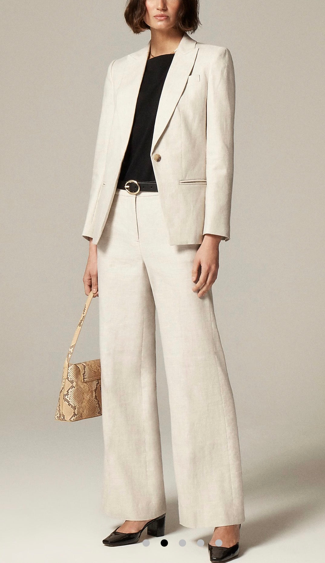 JCrew Carolina flare stretch linen blend and matching blazer. Pants in an 8 and jacket in a 10 (jacket runs small). NWT