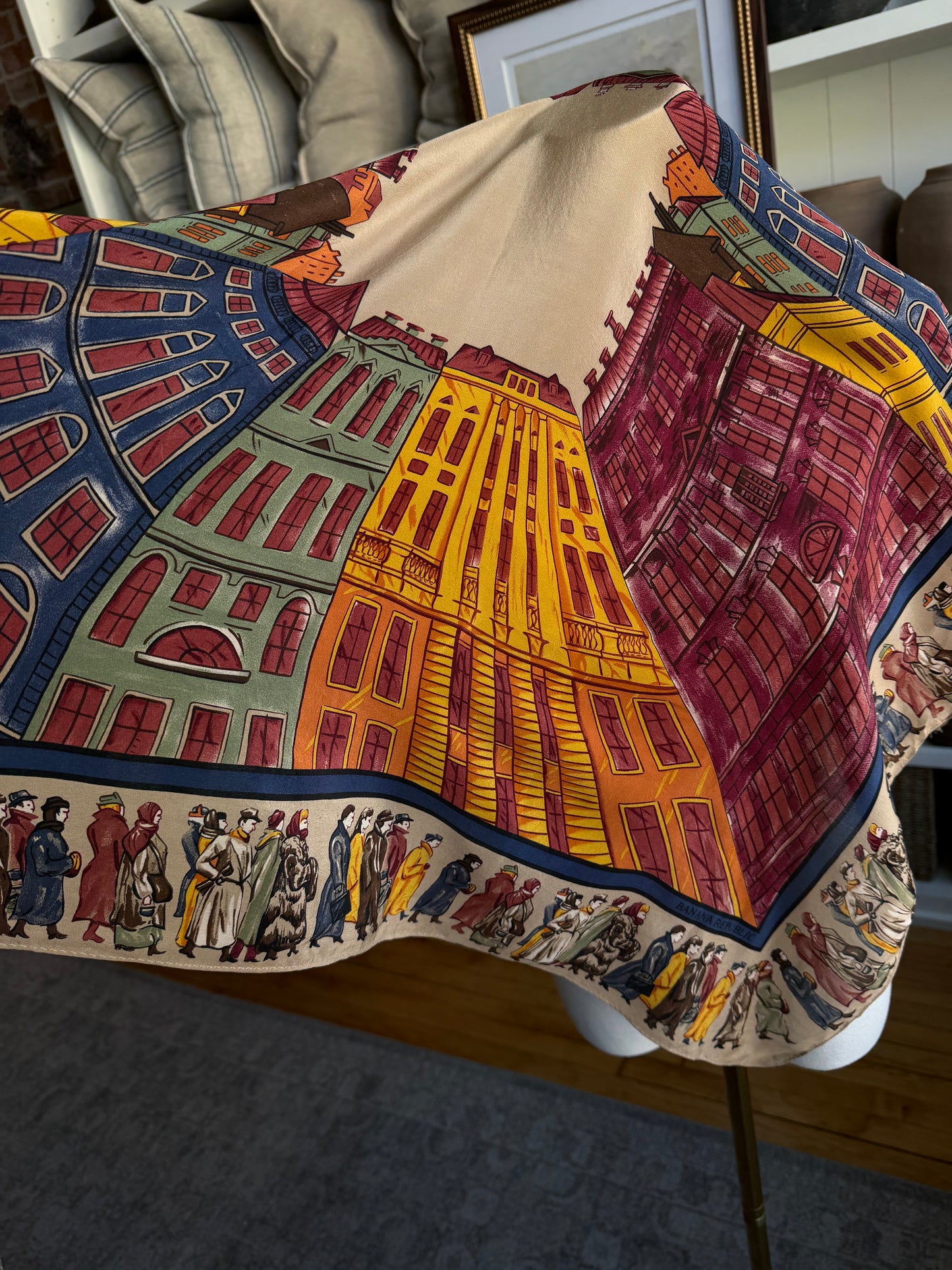 Paris Banana Republic vintage silk scarf #17