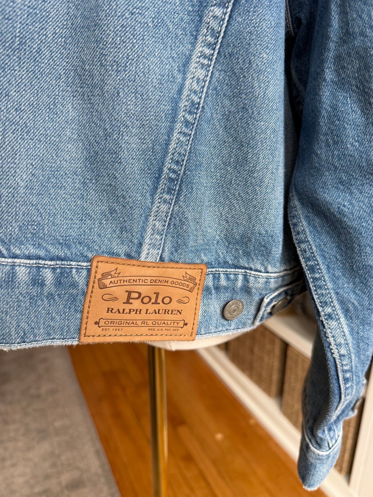 Polo Ralph Lauren quilted denim jacket. New with tags. Fits S-L