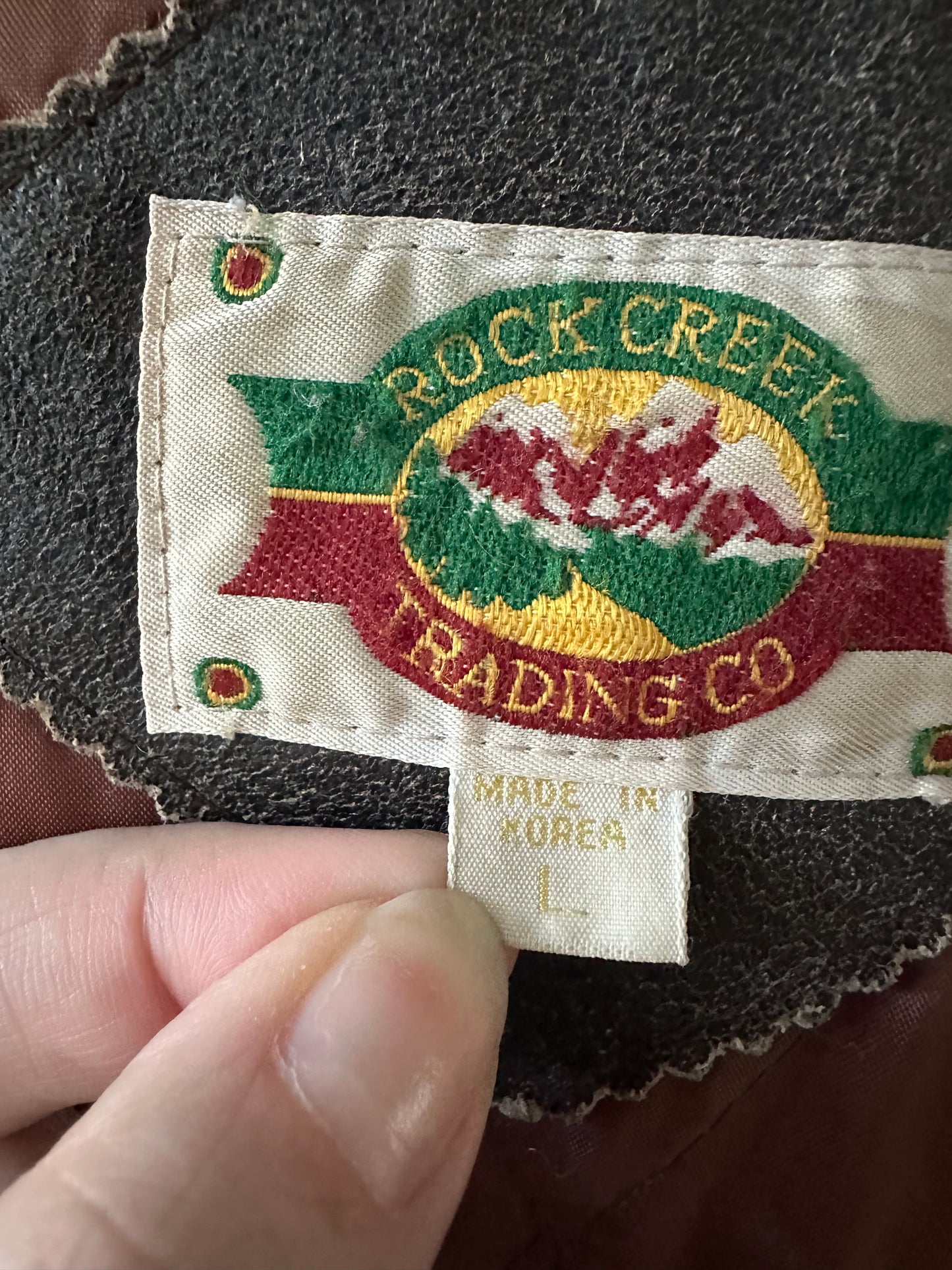 90s Rockcreek Trading Co leather bomber. Made in Korea