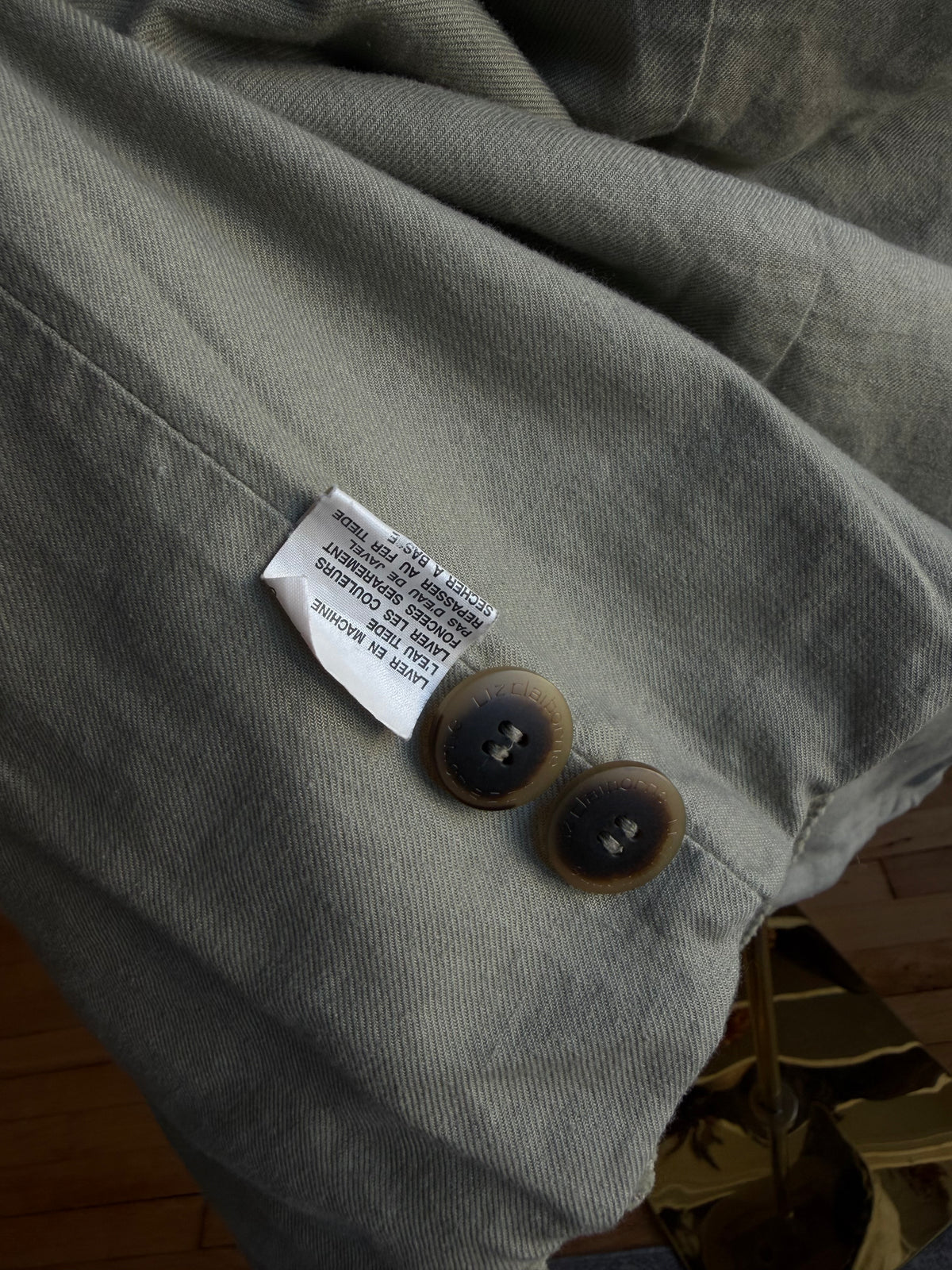 90s Liz Claiborne green corduroy chore coat. Fits XXS-S petite