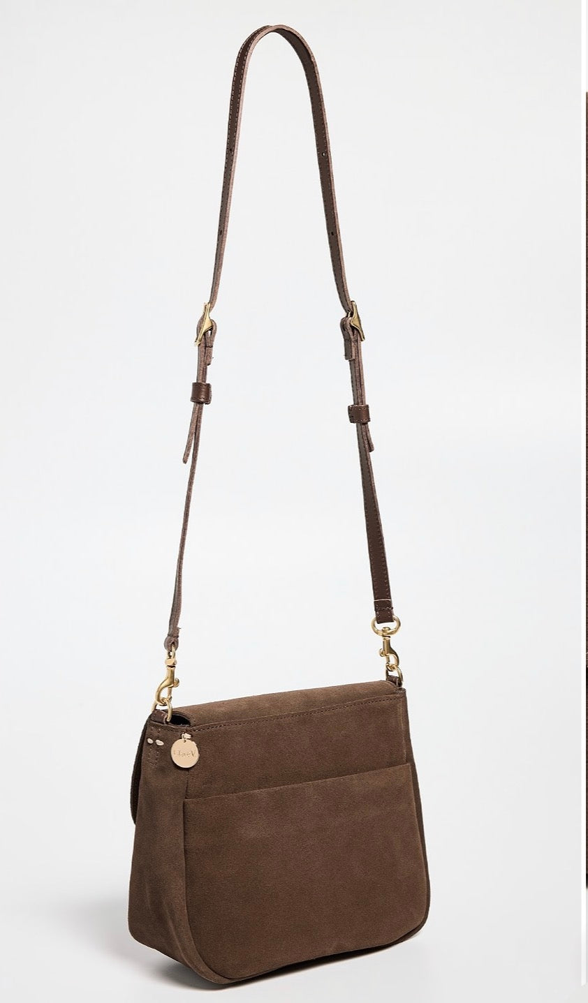 Clare V Turn Lock Louis brown suede