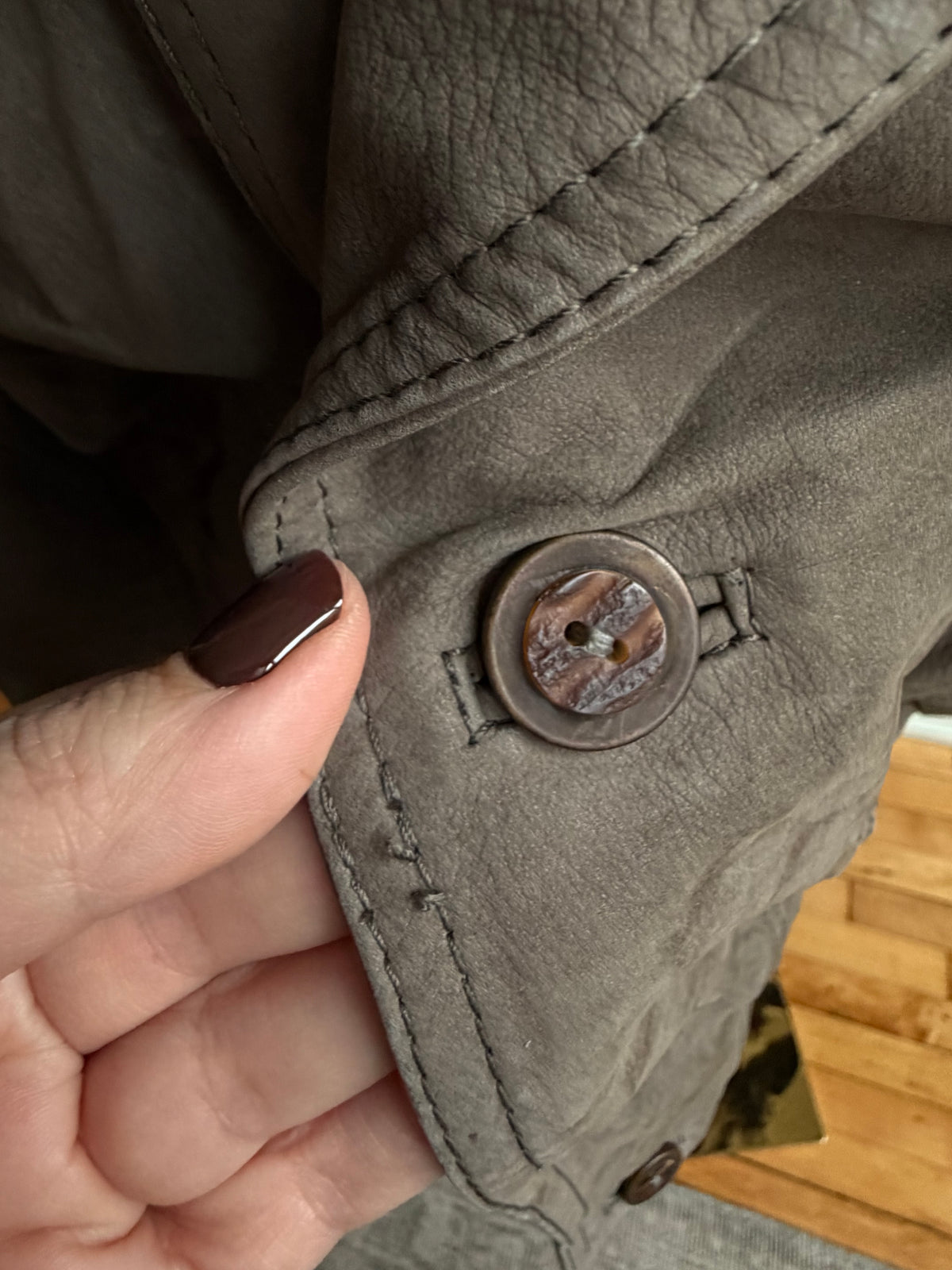 Vintage grey leather bomber. Sourced in Italy. Fits S-L