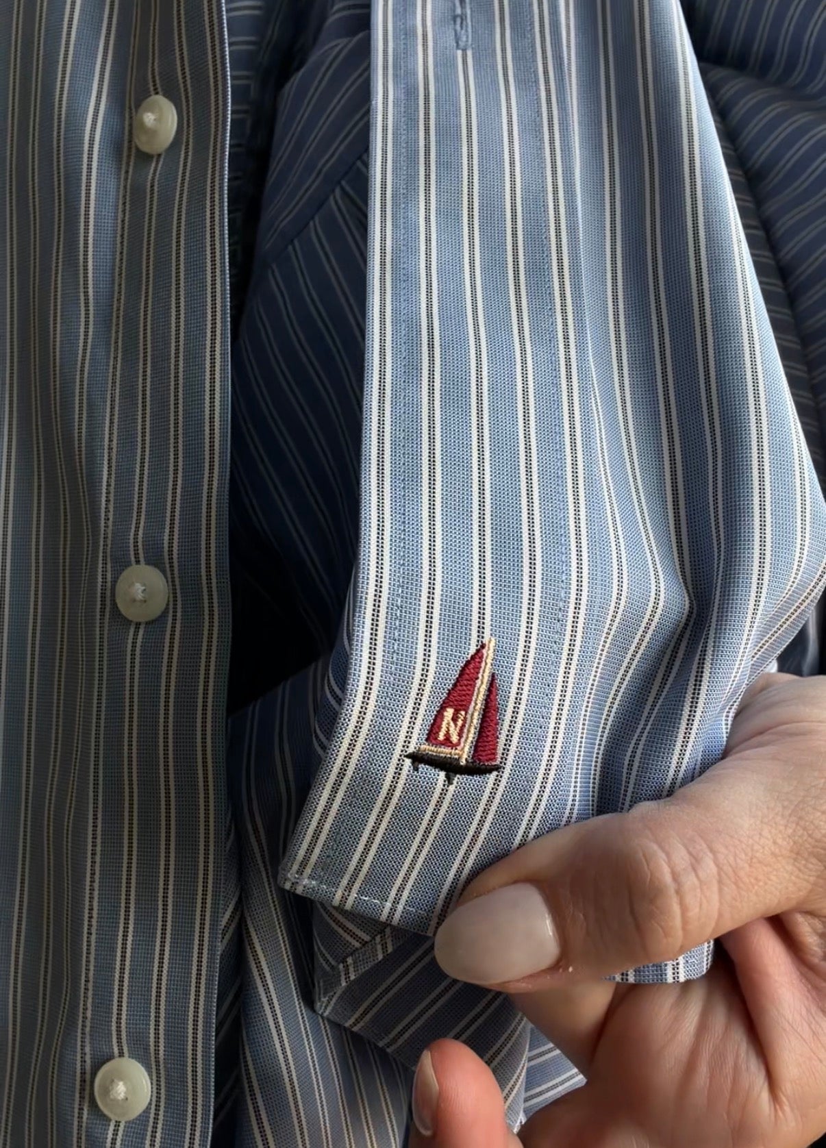 90s Nordstrom poplin button down. Made in Hong Kong
