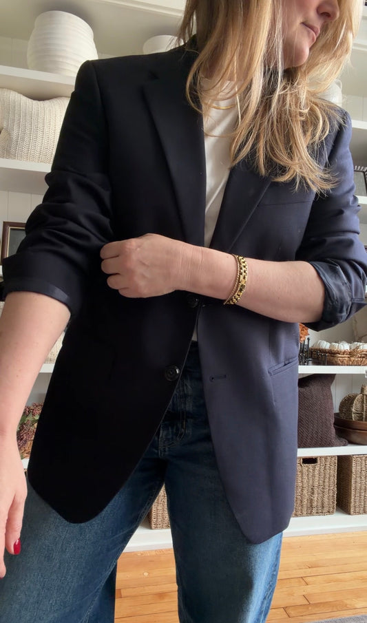 90s Chaps Ralph Lauren navy wool blazer. Fits S-M