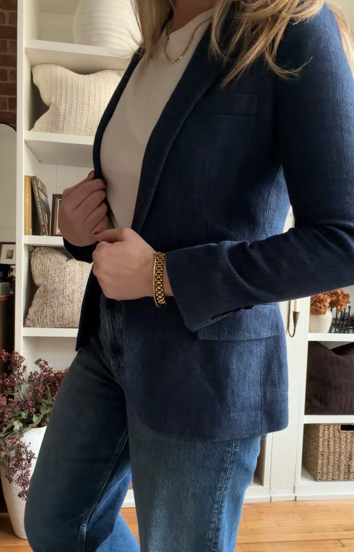 Polo Ralph Lauren blue linen blazer. Fits XXS-XS