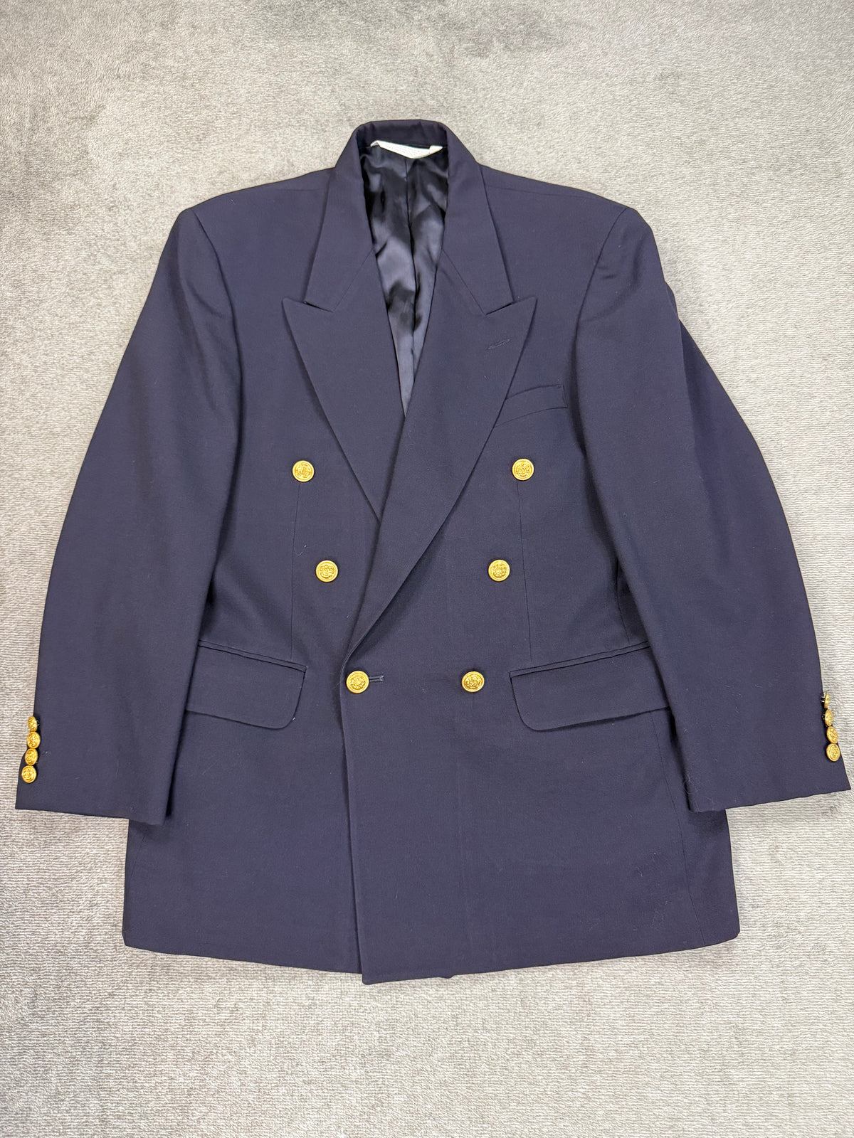 80s Lands End navy wool blazer. Made in the USA. Fits S-M