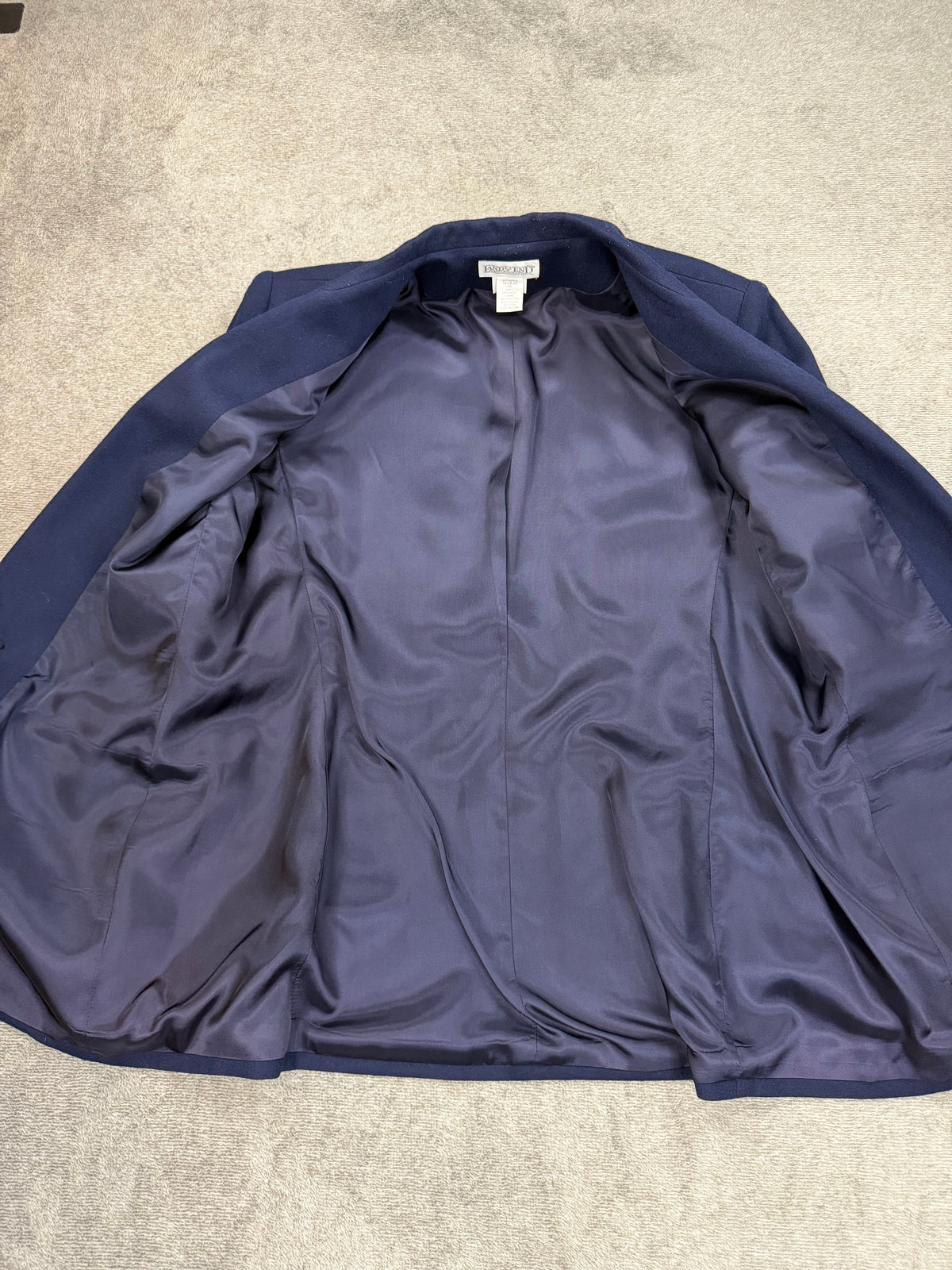 90s Lands End navy wool blazer. Made in the USA. Fits S-M