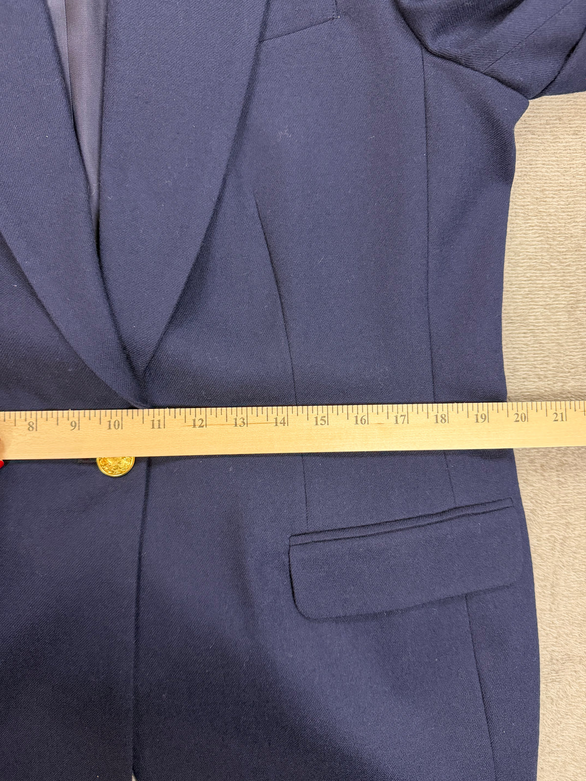 90s Lands End navy wool blazer. Made in the USA. Fits S-M