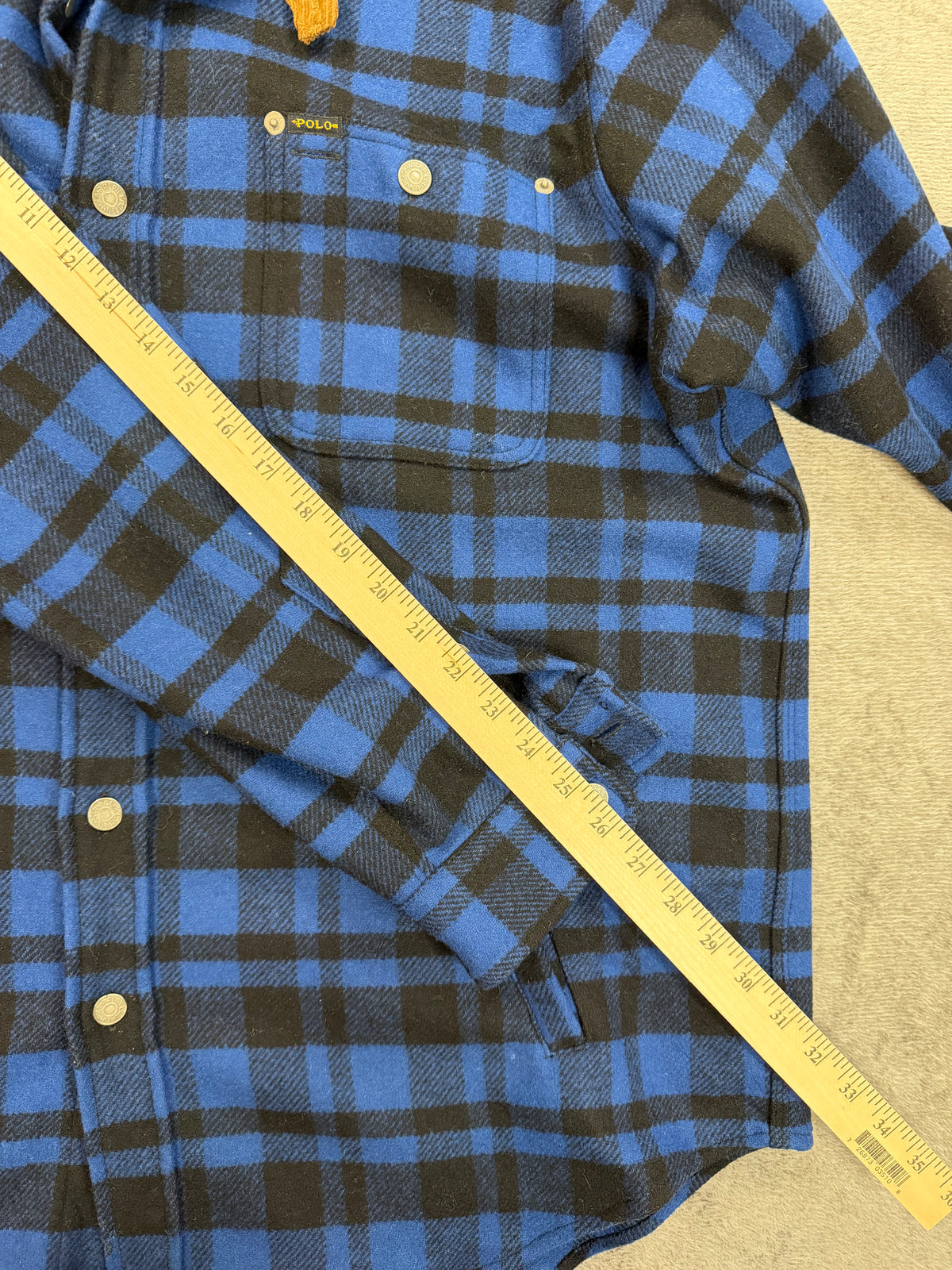 Polo Ralph Lauren plaid wool jacket with corduroy collar. Fits M-XL