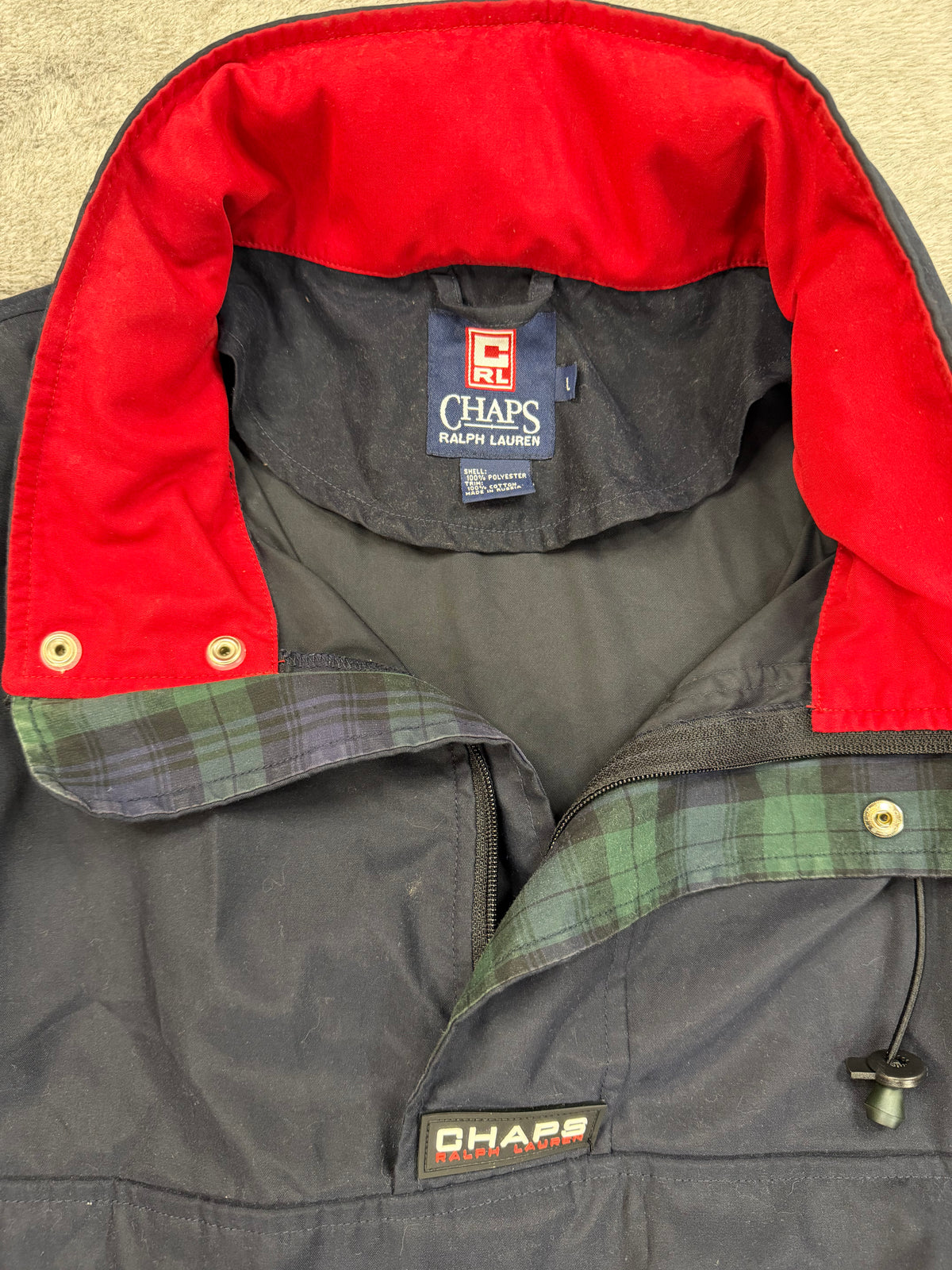 90s Chaps Ralph Lauren navy anorak parka. Fits S-L