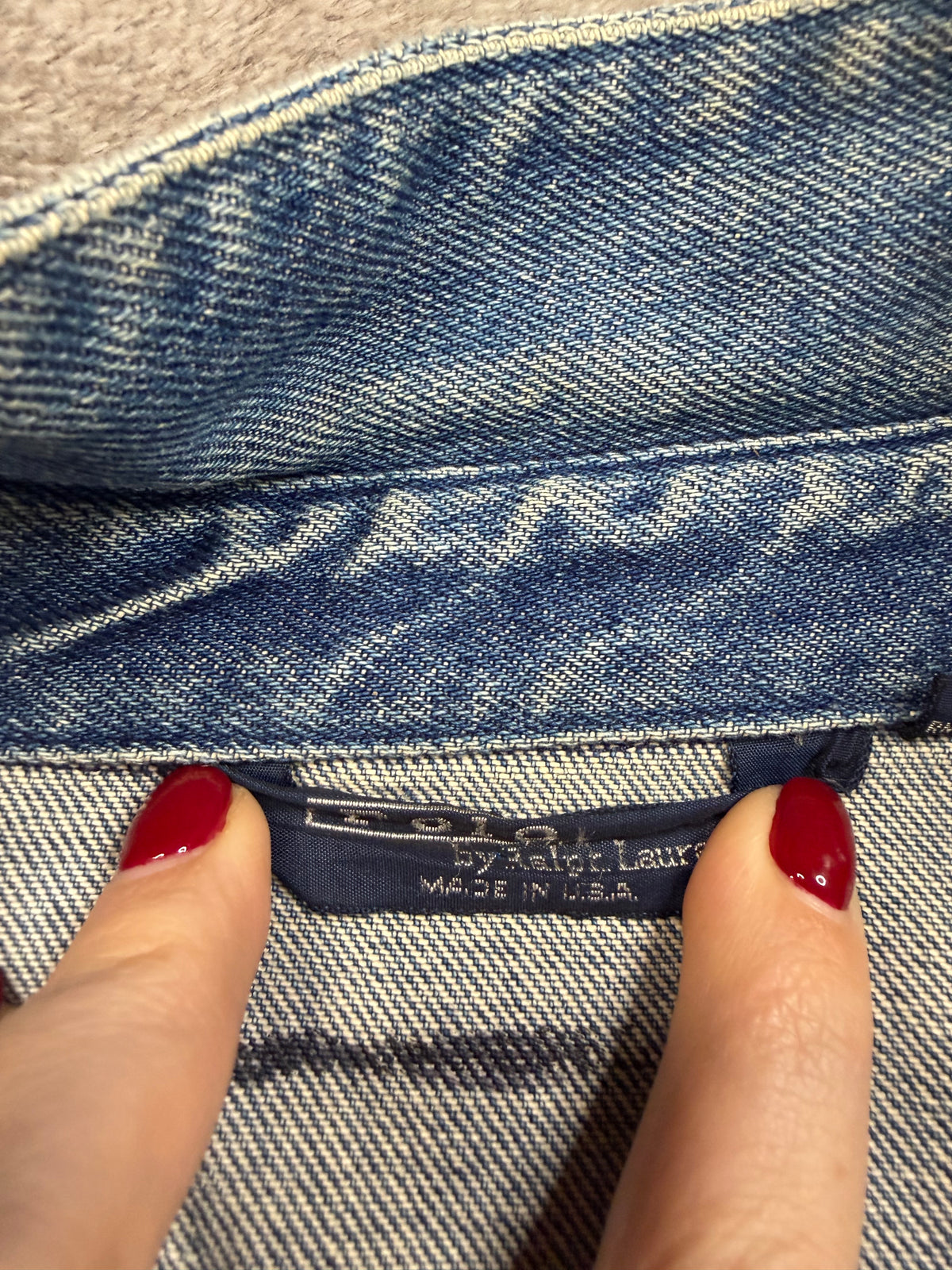 80s Polo Ralph Lauren denim bomber. Made in the USA. Fits S-L