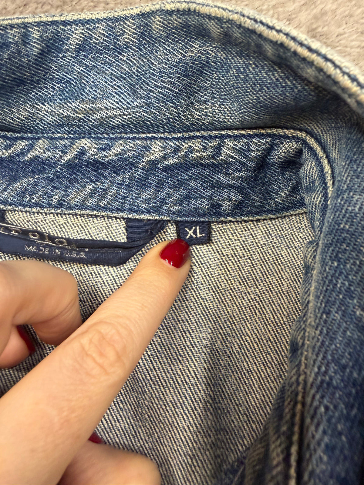 80s Polo Ralph Lauren denim bomber. Made in the USA. Fits S-L