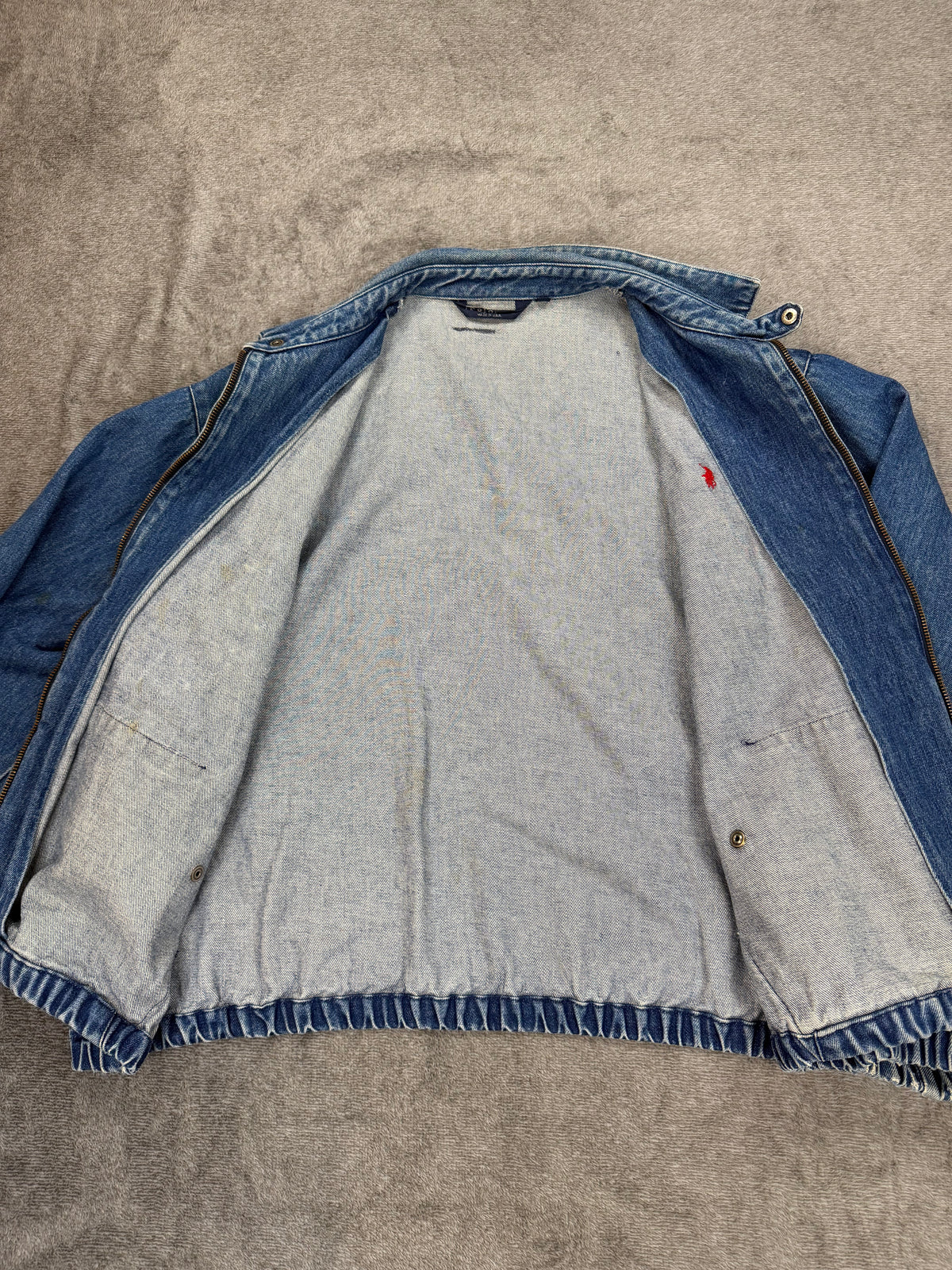 80s Polo Ralph Lauren denim bomber. Made in the USA. Fits S-L