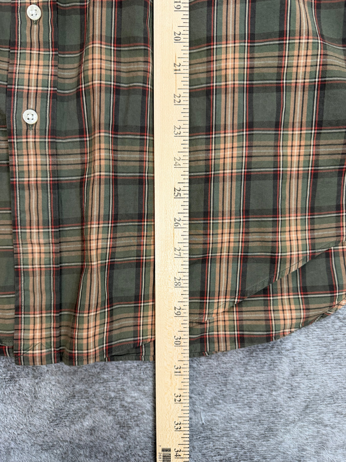 90s Ralph Lauren cotton plaid button down. Fits S-L