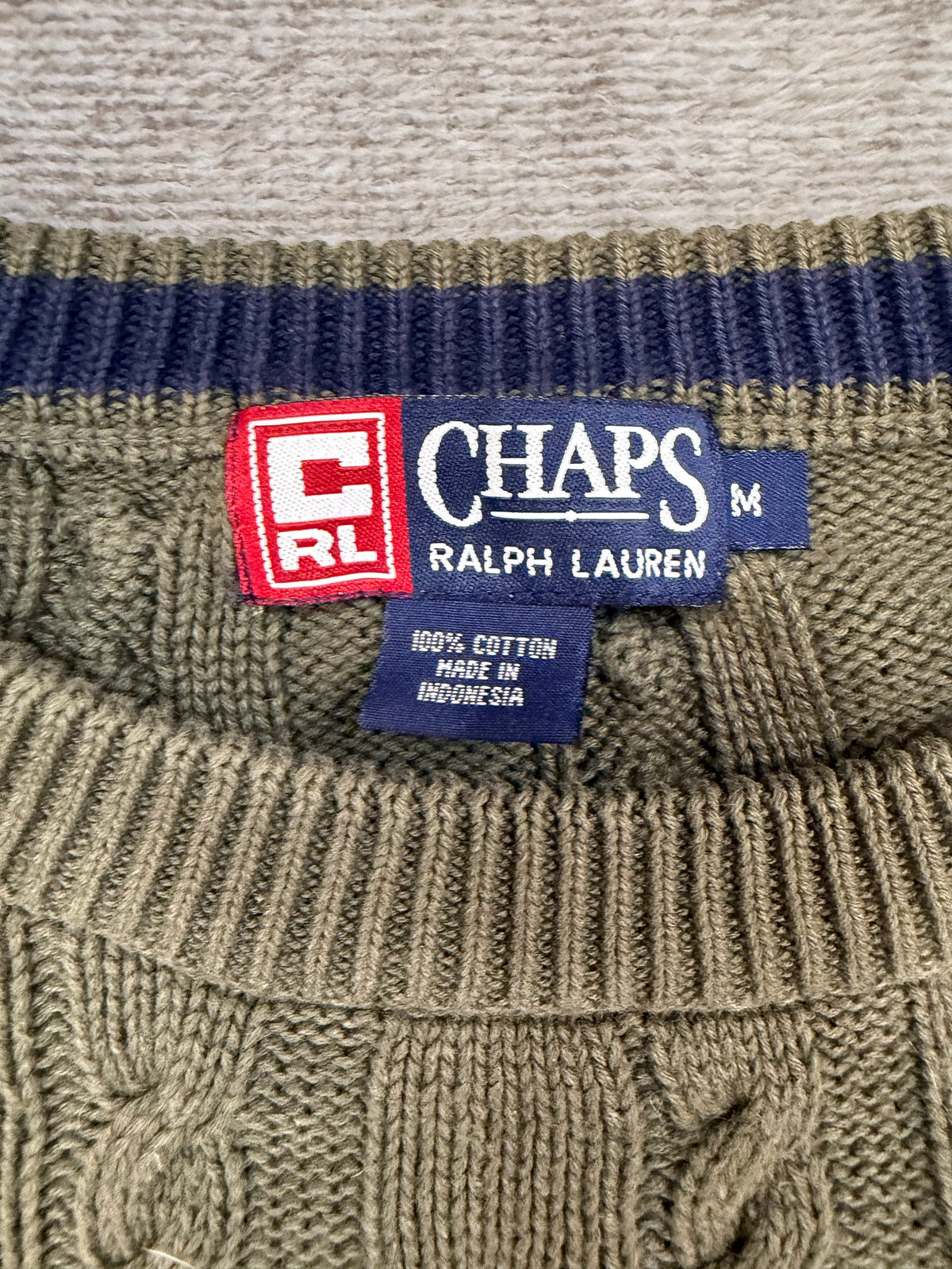 90s Chaps Ralph Lauren green cotton sweater. Fits S-L