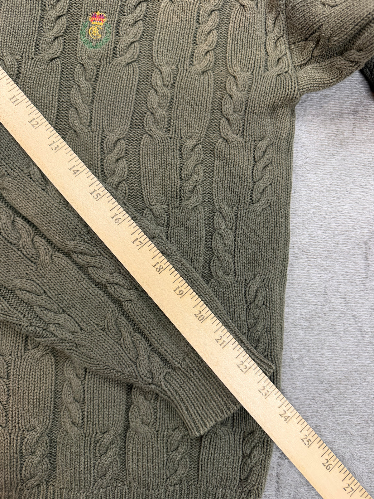 90s Chaps Ralph Lauren green cotton sweater. Fits S-L